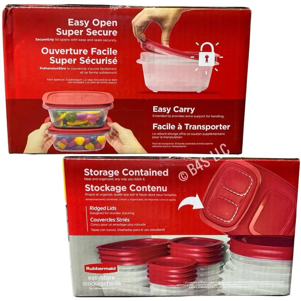 Rubbermaid Easy Store Clear Food Storage Container Set 18-Piece with Lids